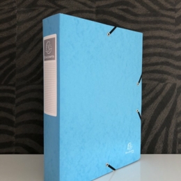 Boîte de classement cartonnée Dos 60 mm  - Bleu ciel