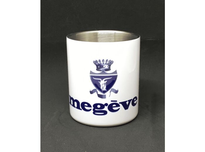 Mug inox blanc "Logo megève" - Aux Névés