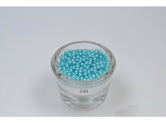 Sachet de 200 petites perles en plastique 4 mm de diametre turquoise clair 340