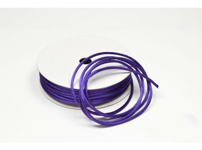 Cordon queue de rat 2 mm d'épaisseur bobine de 10 metres colori violet