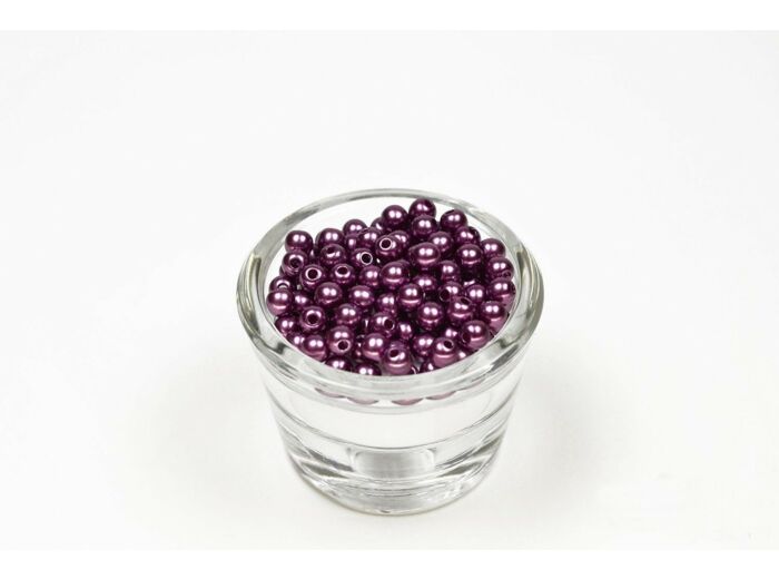 Sachet de 100 petites perles en plastique 6 mm de diametre prune 473