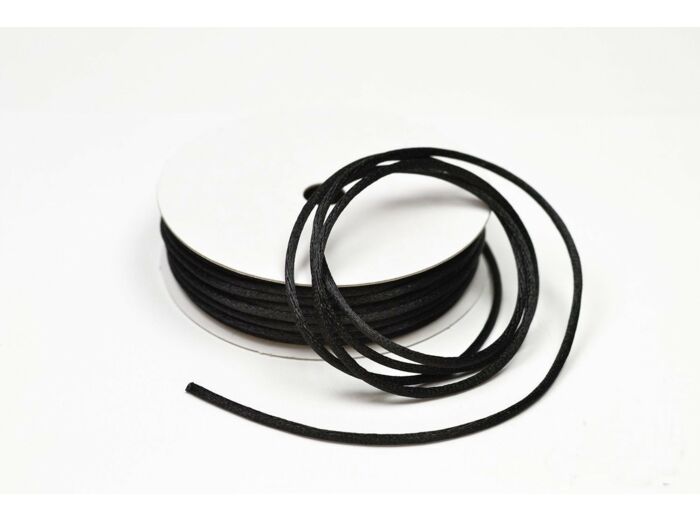 Cordon queue de rat 2 mm d'épaisseur bobine de 10 metres colori noir