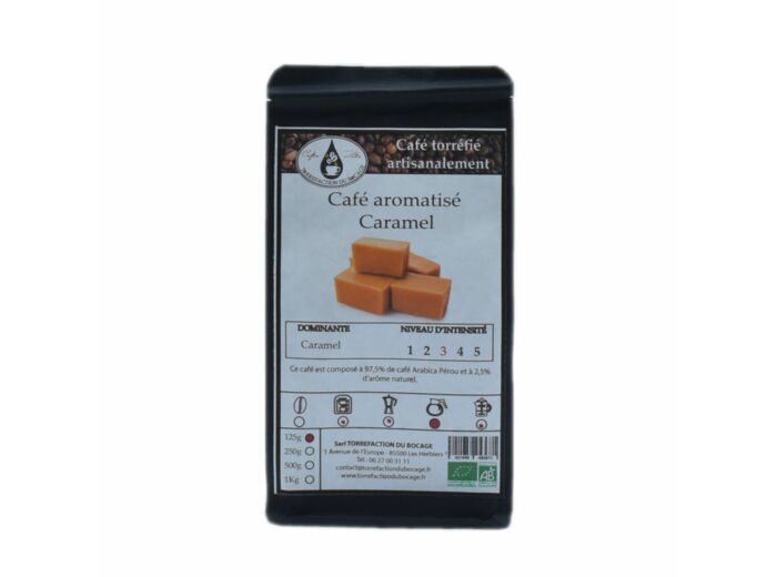 Café aromatisé caramel bio torréfaction artisanale 125g