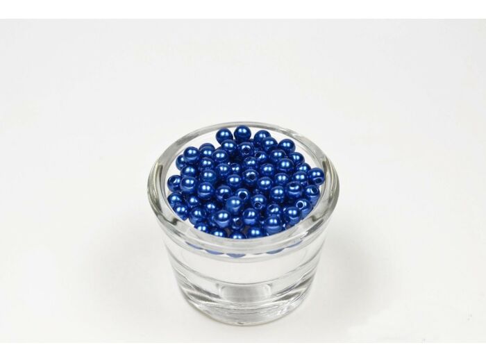Sachet de 100 petites perles en plastique 6 mm de diametre bleu roi 352