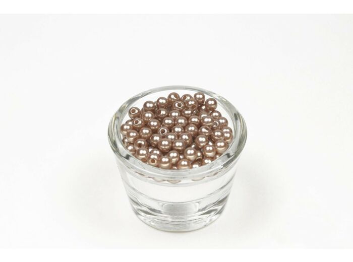 Sachet de 100 petites perles en plastique 6 mm de diametre beige sable 835