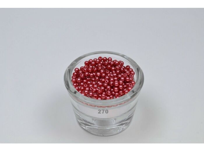 Sachet de 200 petites perles en plastique 4 mm de diametre bordeaux 270