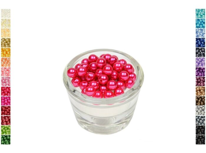 Sachet de 50 perles en plastique 8 mm de diametre fuchsia