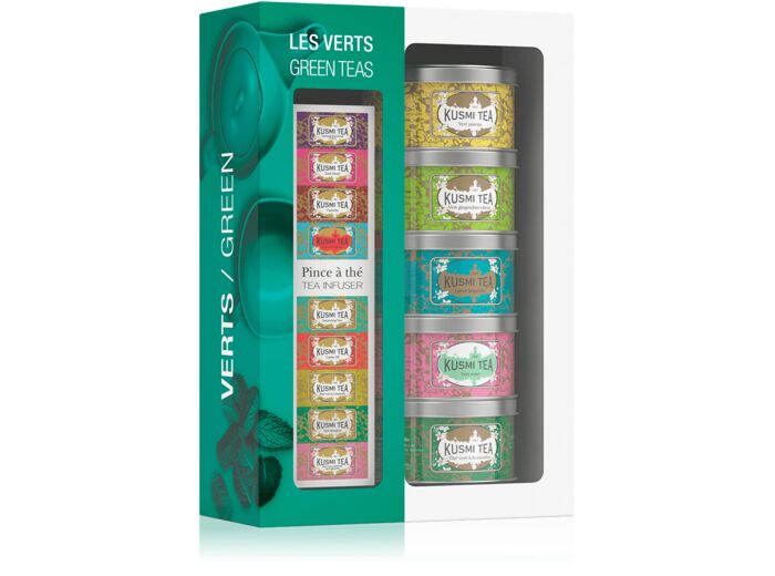 Les Verts - Coffret 5 boîtes + pince à thé - 100 gr