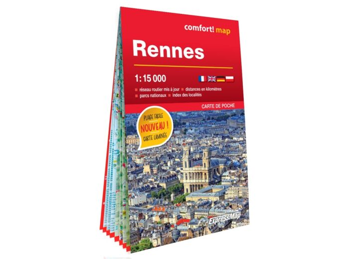 RENNES 1/15.000 (CARTE FORMAT POCHE LAMINEE - PLAN DE VILLE)