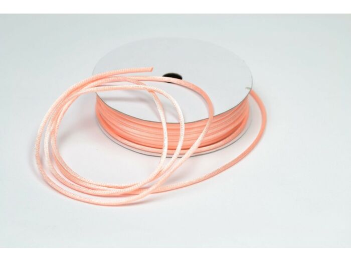 Cordon queue de rat 2 mm d'épaisseur bobine de 10 metres colori abricot