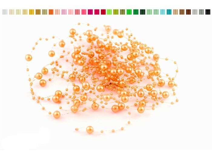 Lot de 5 guirlandes de perles de 1,30m de long chacune orange 668
