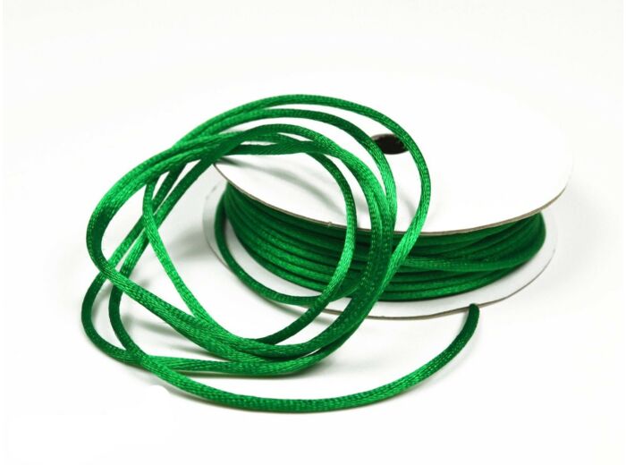 Cordon queue de rat 2 mm d'épaisseur bobine de 10 metres colori vert