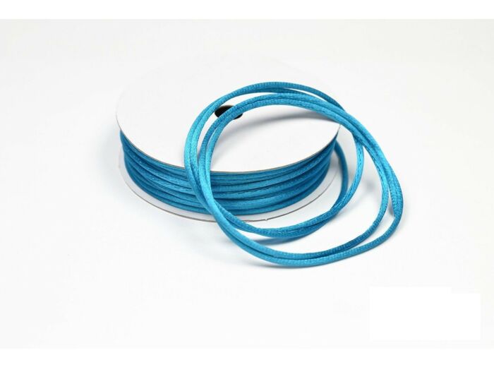 Cordon queue de rat 2 mm d'épaisseur bobine de 10 metres colori bleu turquoise