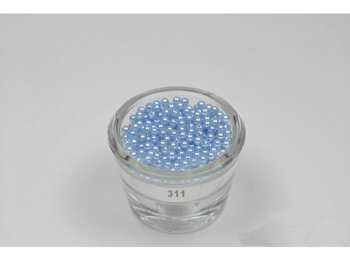 Sachet de 200 petites perles en plastique 4 mm de diametre bleu ciel 311