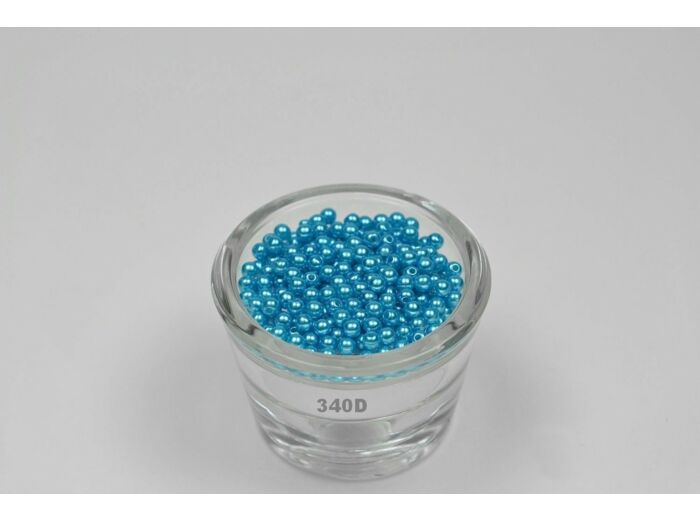 Sachet de 200 petites perles en plastique 4 mm de diametre turquoise fonce 340D