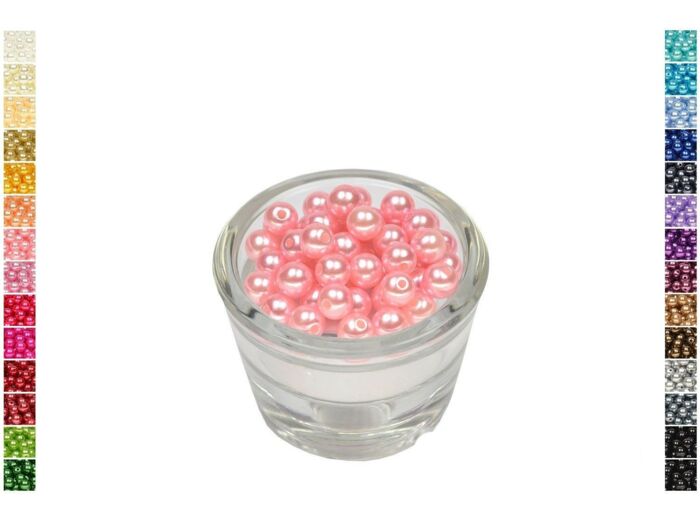 Sachet de 50 perles en plastique 8 mm de diametre rose clair