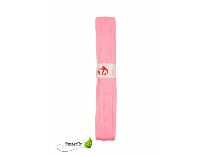Ruban raffia papier 15 mm de large 50 metres de long rose clair