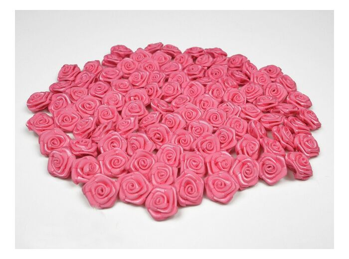 Sachet de 20 petites rose en satin 15 mm ROSE FLASH 156