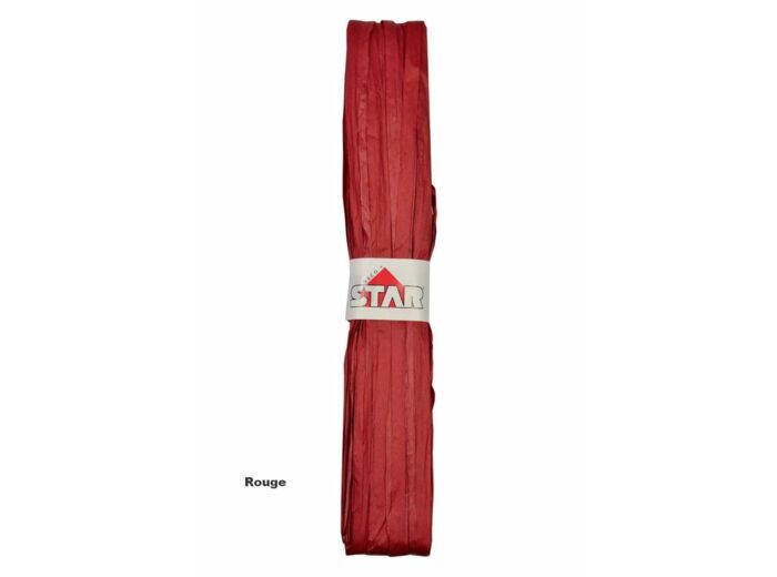 Ruban raffia papier 15 mm de large 50 metres de long rouge