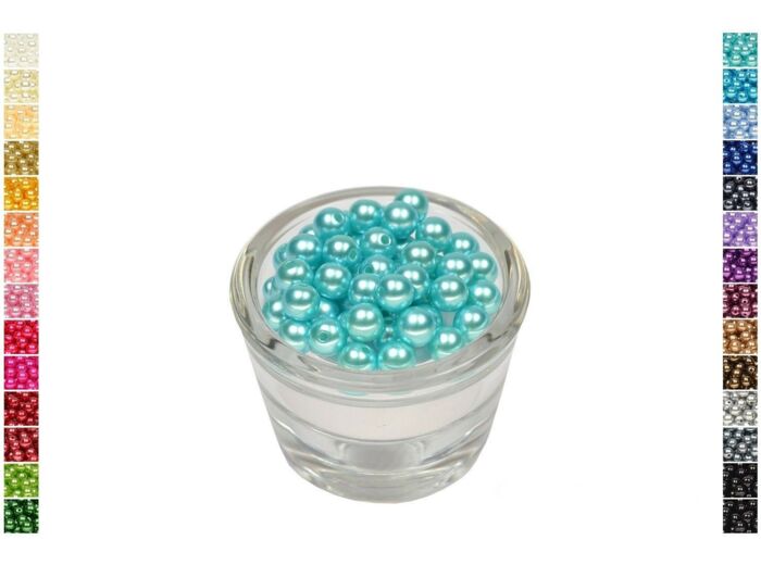 Sachet de 50 perles en plastique 8 mm de diametre turquoise clair