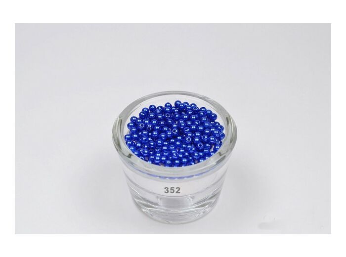 Sachet de 200 petites perles en plastique 4 mm de diametre bleu roi 352