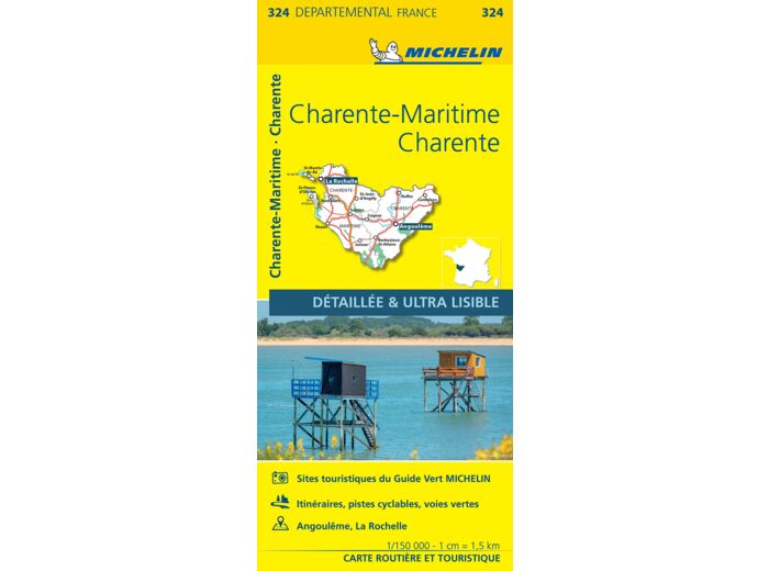 CARTE DEPARTEMENTALE FRANCE - CARTE DEPARTEMENTALE CHARENTE-MARITIME, CHARENTE