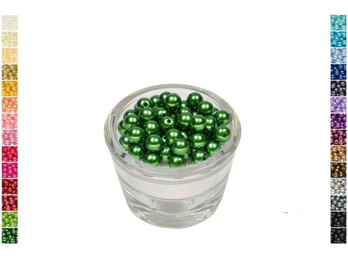 Sachet de 50 perles en plastique 8 mm de diametre vert fonce