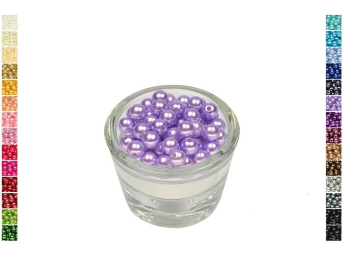 Sachet de 50 perles en plastique 8 mm de diametre parme