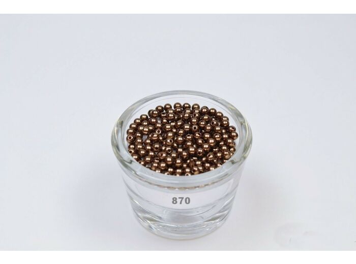 Sachet de 200 petites perles en plastique 4 mm de diametre chocolat 870