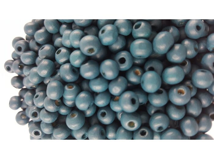 Lot de 500  Perles en bois 6mm de diametre couleur bleu sarcelle