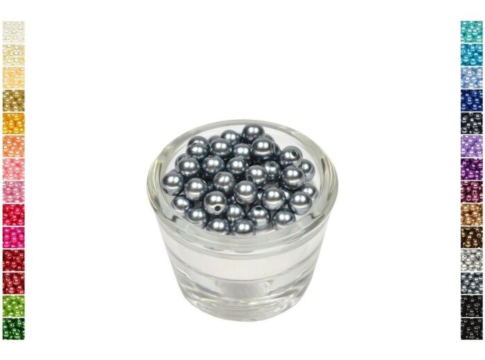 Sachet de 50 perles en plastique 8 mm de diametre gris fonce