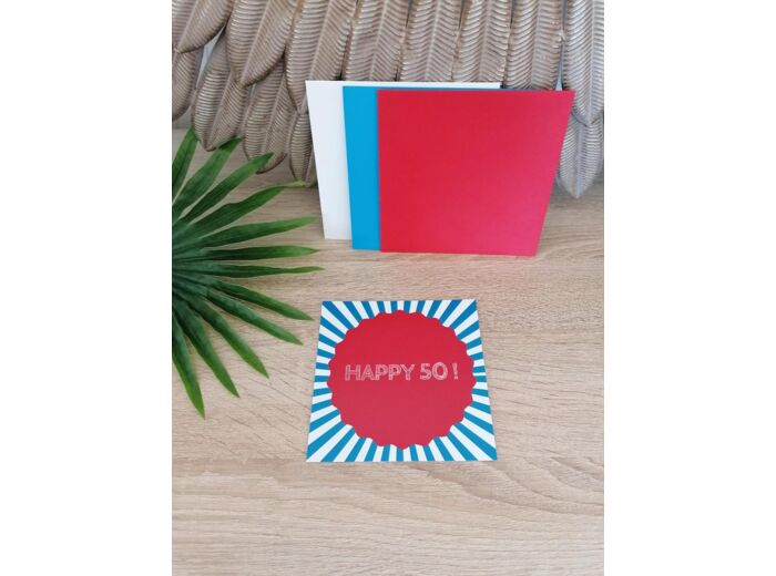 Carte "Happy 50" 13x13 cm