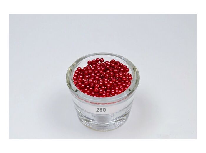 Sachet de 200 petites perles en plastique 4 mm de diametre rouge 250