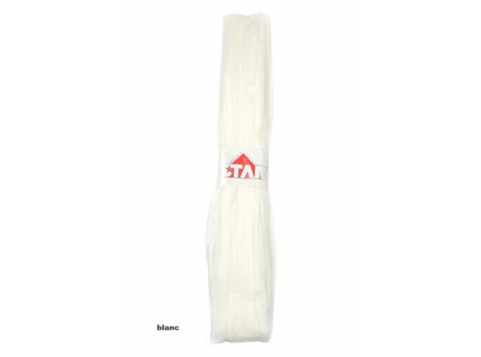 Ruban raffia papier 15 mm de large 50 metres de long blanc