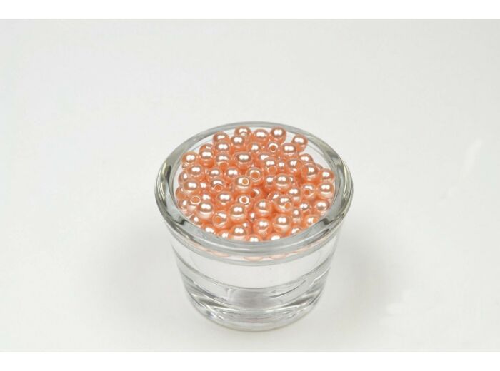 Sachet de 100 petites perles en plastique 6 mm de diametre abricot 714