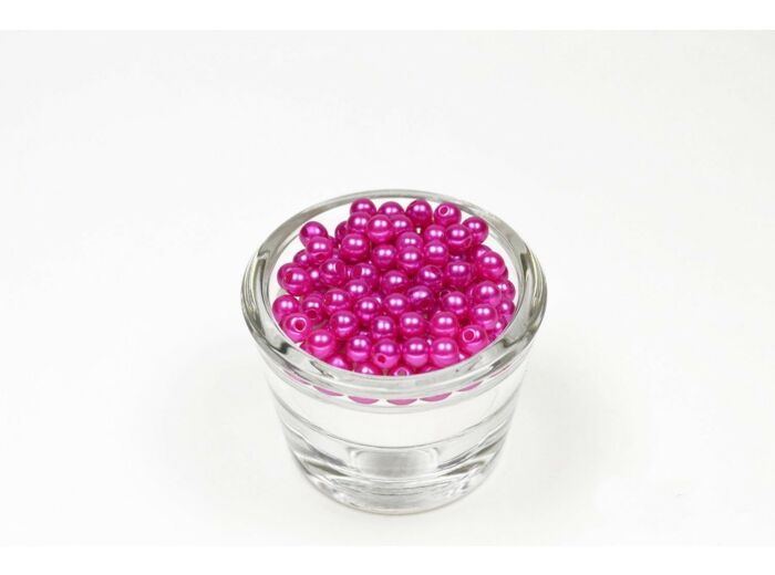Sachet de 100 petites perles en plastique 6 mm de diametre framboise 183