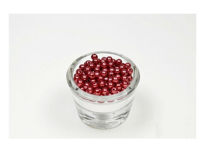 Sachet de 100 petites perles en plastique 6 mm de diametre bordeaux 270