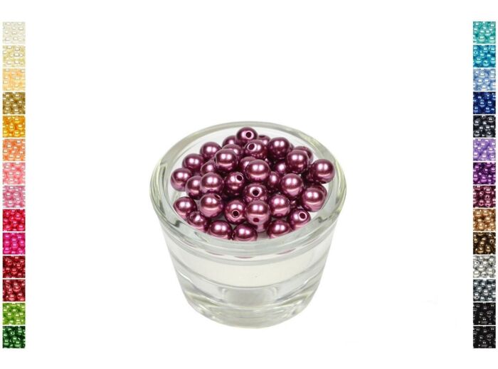 Sachet de 50 perles en plastique 8 mm de diametre prune
