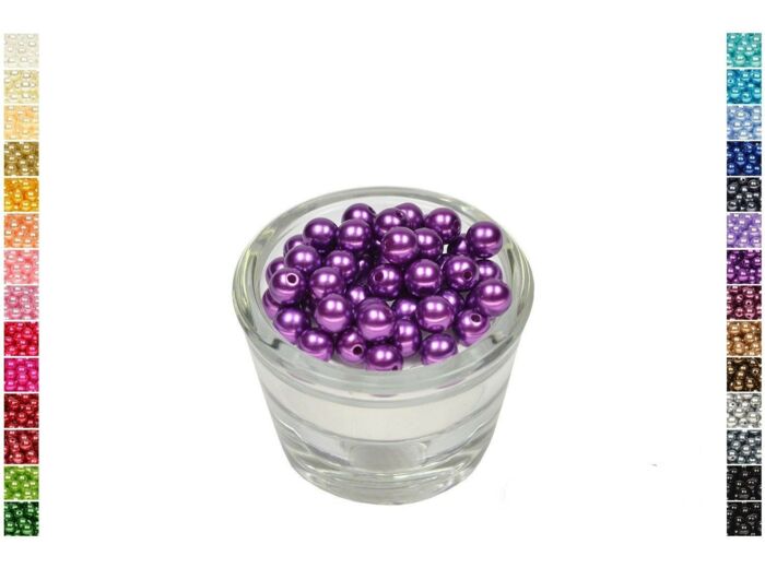 Sachet de 50 perles en plastique 8 mm de diametre violet