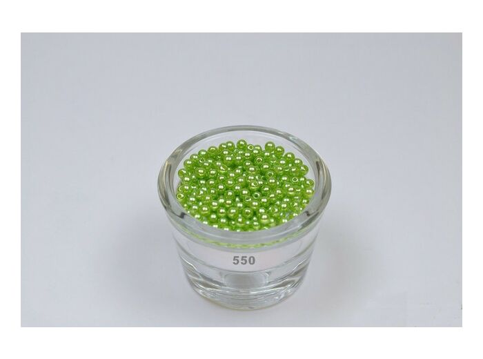 Sachet de 200 petites perles en plastique 4 mm de diametre vert 550