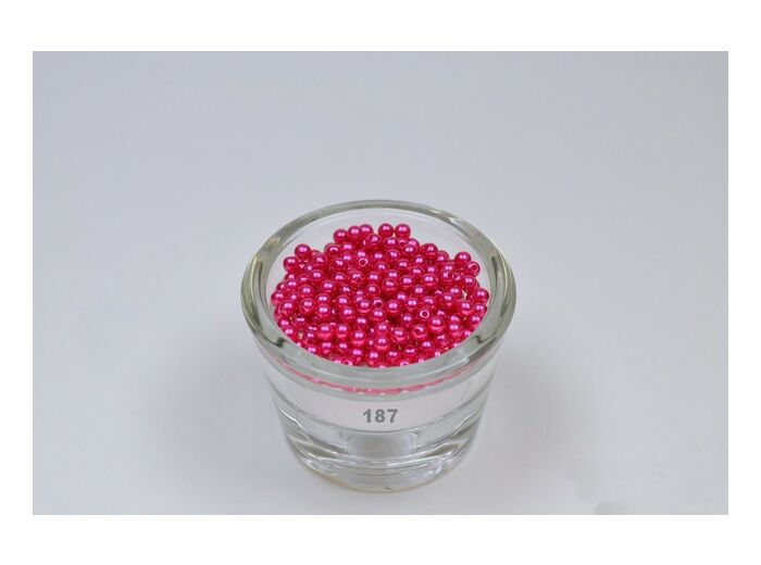 Sachet de 200 petites perles en plastique 4 mm de diametre fuchsia 187