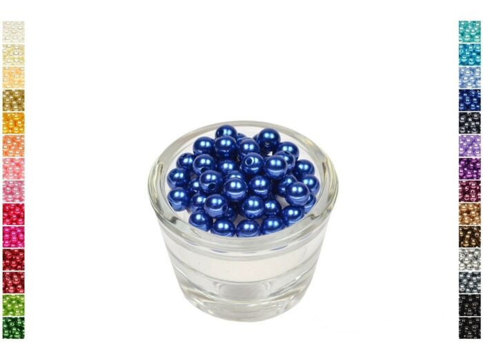 Sachet de 50 perles en plastique 8 mm de diametre bleu roi