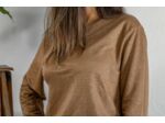 T shirt manches longues en lin bio femme - bronze
