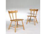 Paire de chaises en pin brut années 40