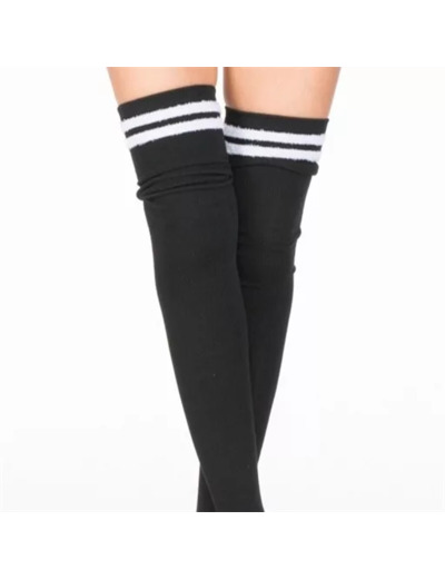 V398- Chaussettes Hautes H-N (noir)