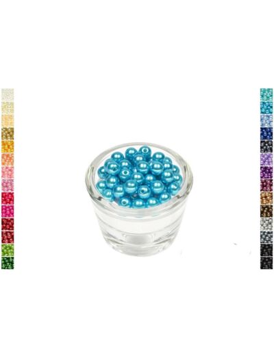 Sachet de 50 perles en plastique 8 mm de diametre turquoise fonce