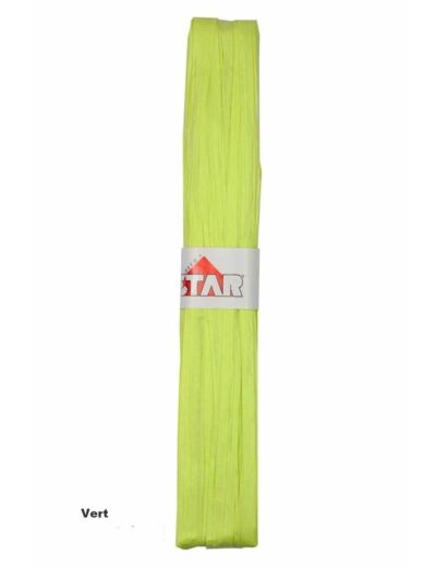 Ruban raffia papier 15 mm de large 50 metres de long vert