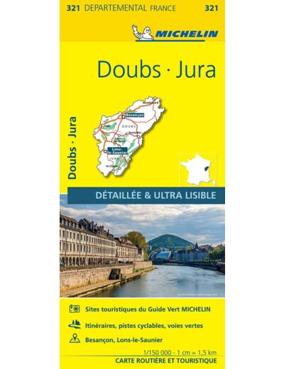 CARTE DEPARTEMENTALE FRANCE - CARTE DEPARTEMENTALE DOUBS, JURA