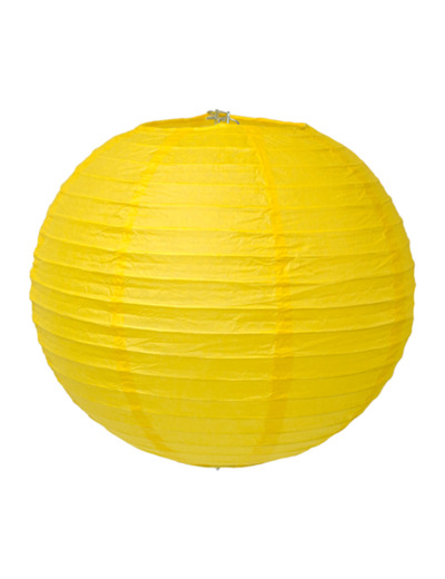 Lampion en papier de soir de 25 cm de diametre jaune