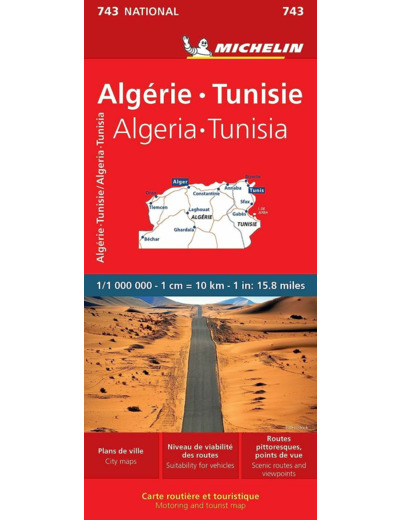 CARTE NATIONALE ALGERIE, TUNISIE / ALGERIA, TUNISIA